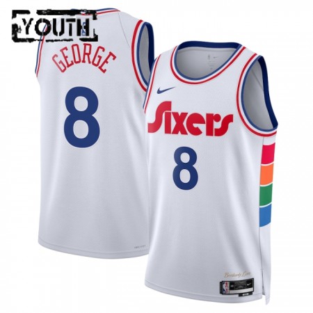 NBA Børn Trøje Philadelphia 76ers Paul George 2024-25 Nike City Edition Hvid Swingman NBA Børn Trøje Philadelphia 76ers Paul George 2024-25 Nike City Edition Hvid Swingman